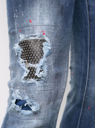 ripped-finish cropped jeans展示图