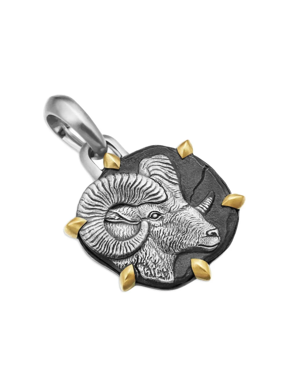 18kt Yellow Gold And Sterling Silver Aries Amulet (33mm)