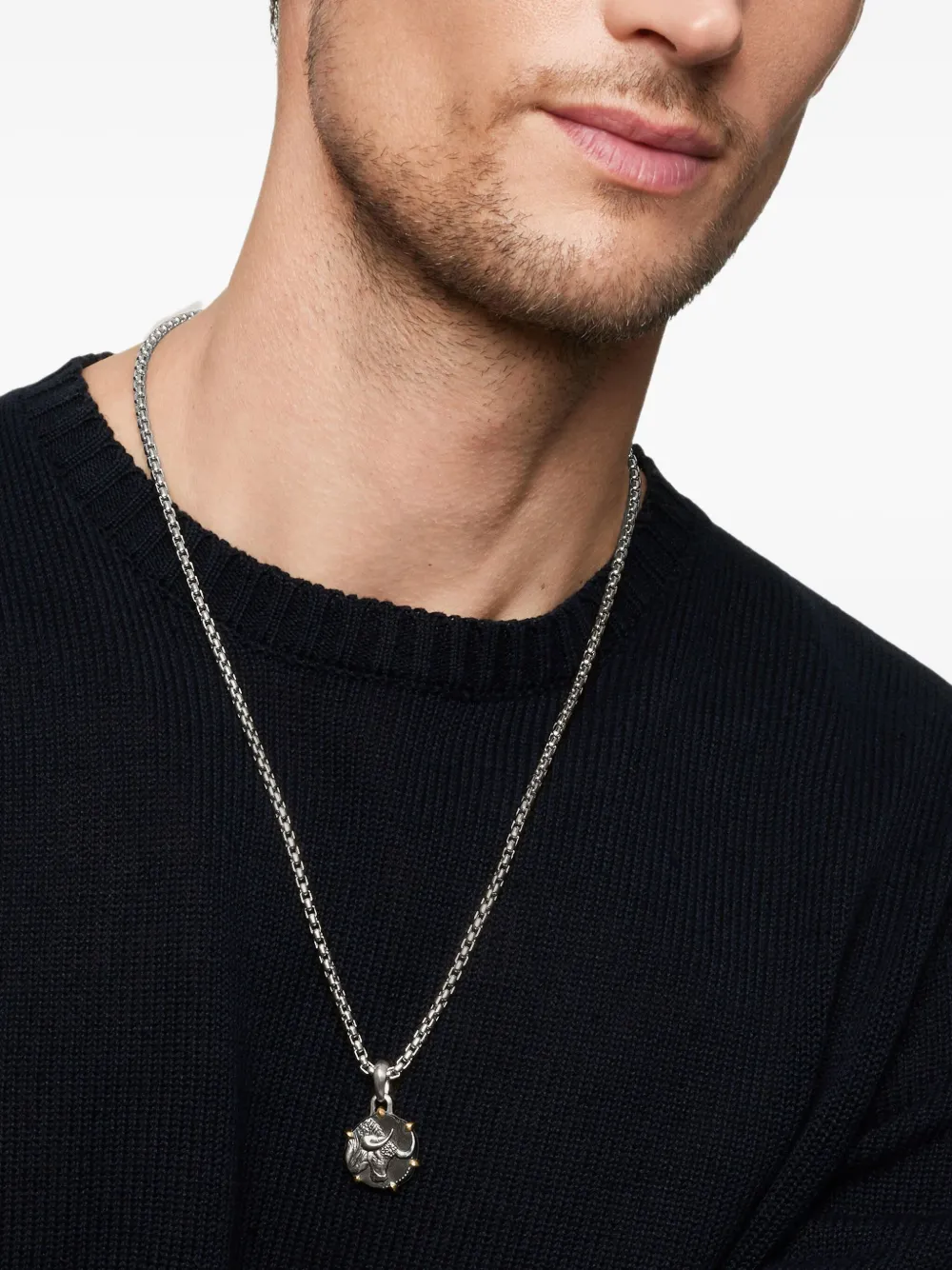 David Yurman 18kt yellow gold and sterling silver Taurus amulet (33mm) | Image 2