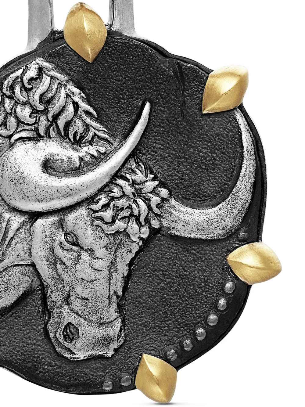 18kt Yellow Gold And Sterling Silver Taurus Amulet (33mm)