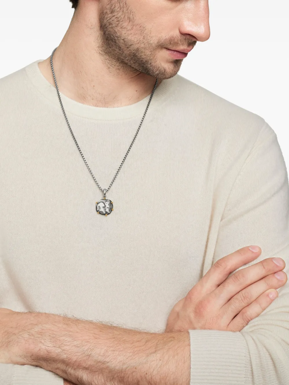 David Yurman Pendente Gemini in oro giallo 18kt e argento sterling (33mm) | Image 2
