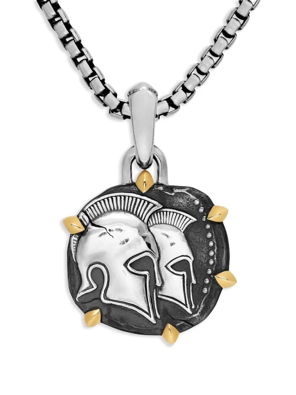 David Yurman Gemini アミュレット 33mm 18Kイエローゴールド&スターリングシルバー - シルバートーン David Yurman Gemini アミュレット 33mm 18Kイエローゴールド&スターリングシルバー - シルバートーン