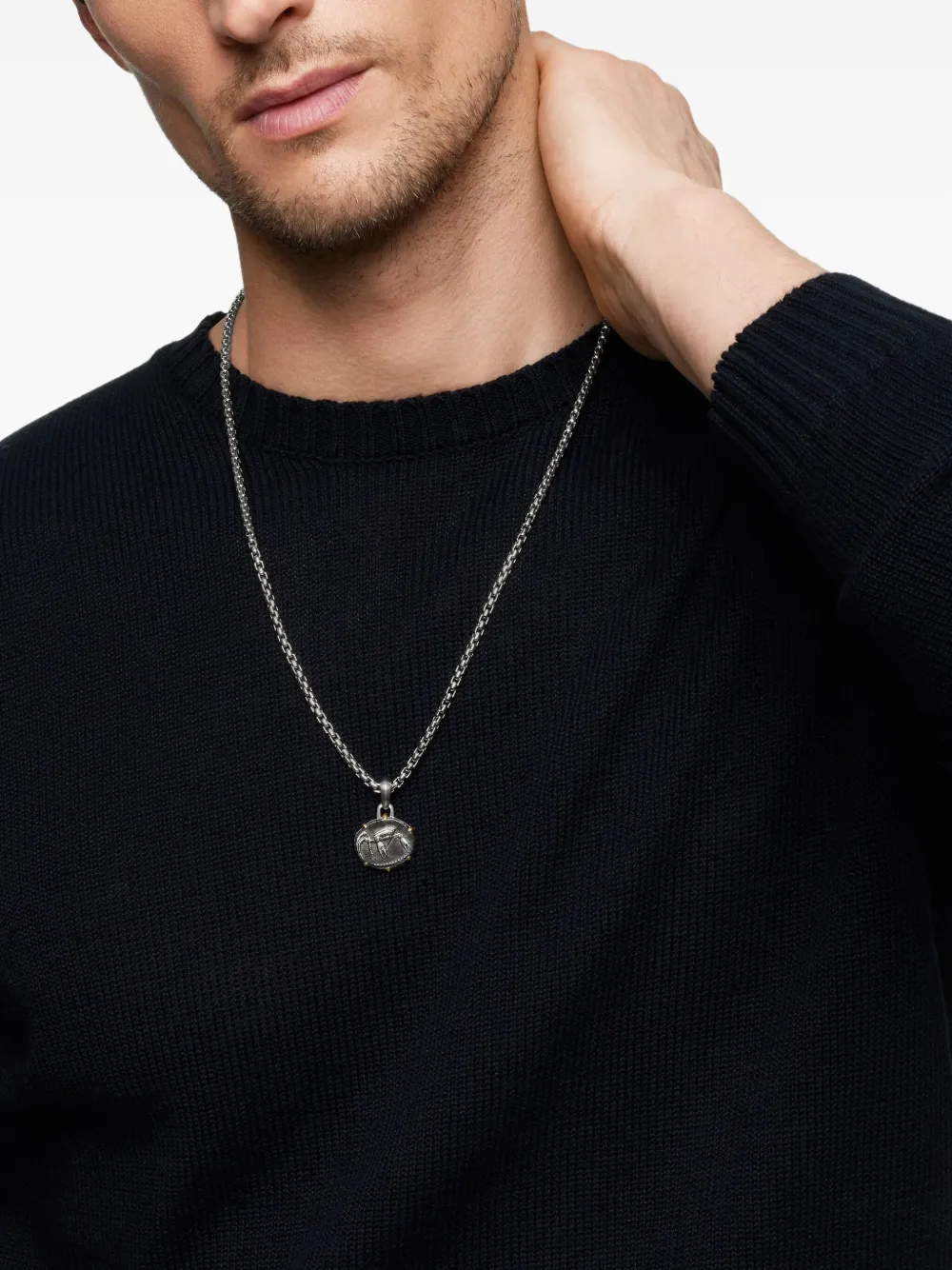 David Yurman 18kt yellow gold and sterling silver Cancer amulet (33mm) | Image 2