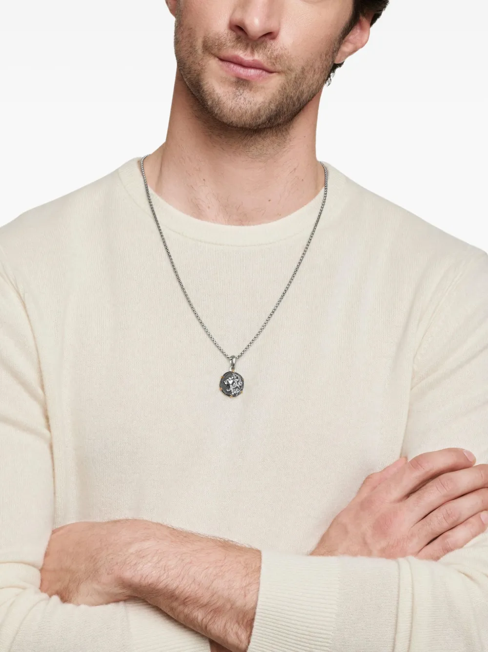 David Yurman 18kt yellow gold and sterling silver Leo amulet (33mm) | Image 2