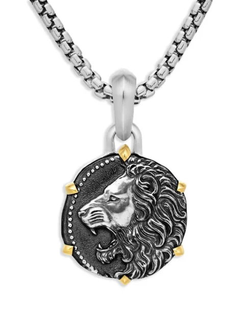 David Yurman 18kt yellow gold and sterling silver Leo amulet (33mm)