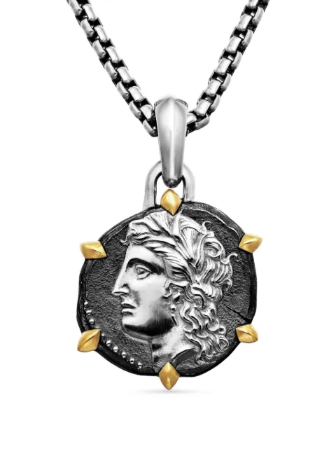 David Yurman 18kt yellow gold and sterling silver Virgo amulet (33mm)