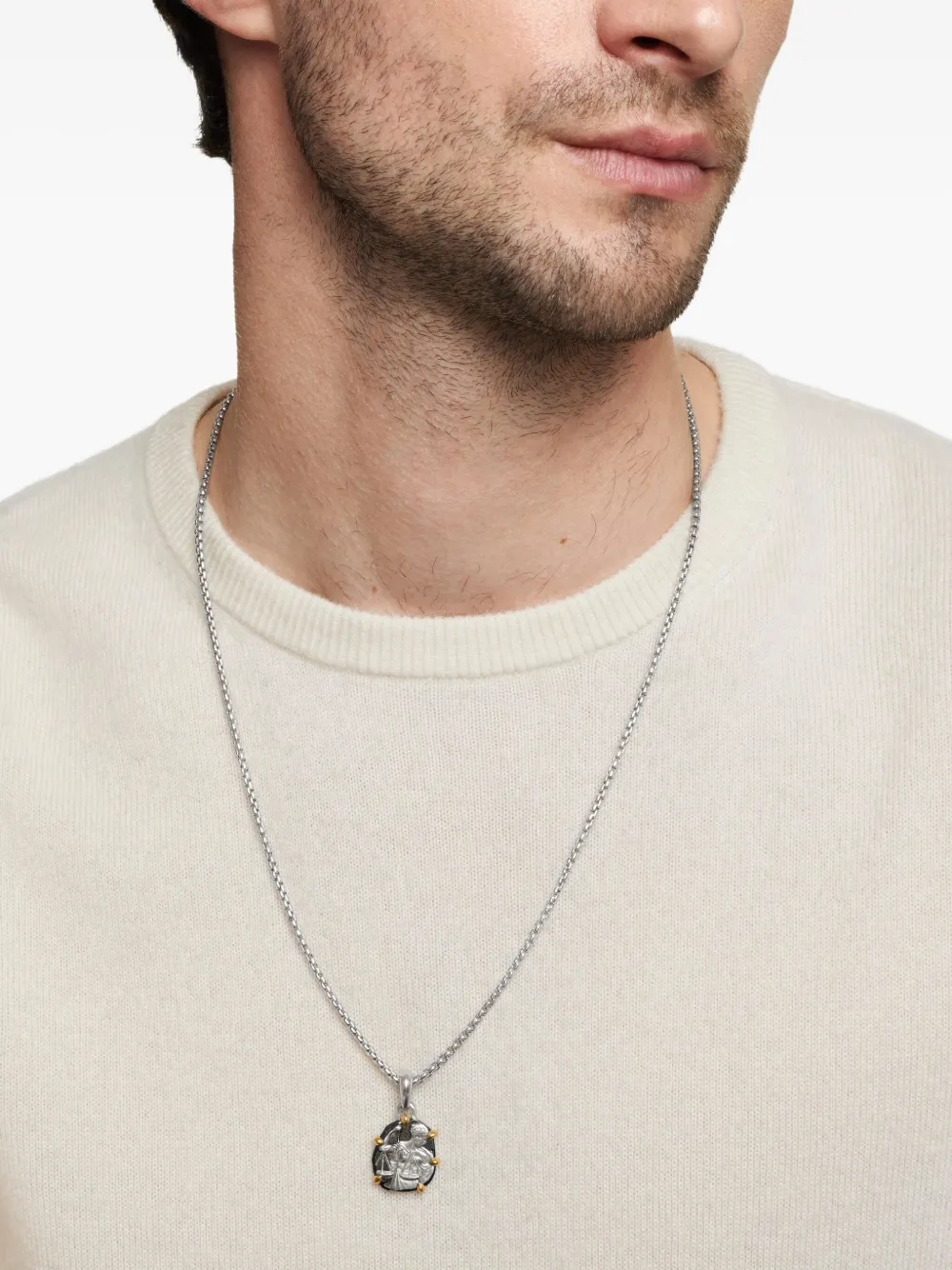  David Yurman 18kt Libra Gelbgold  Und Sterlingsilber Amulett (33mm) 