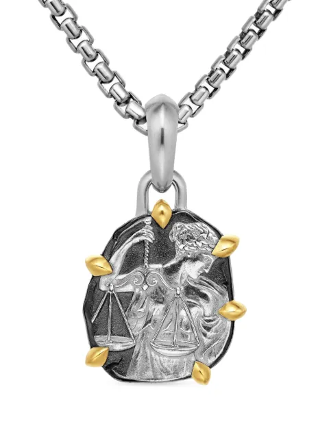 David Yurman 18kt yellow gold and sterling silver Libra amulet (33mm)