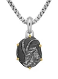 David Yurman 18kt yellow gold and sterling silver Capricorn amulet (33mm)