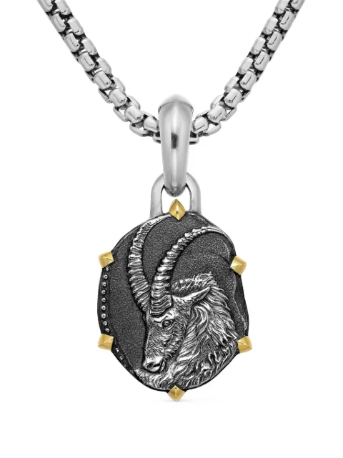 David Yurman 18kt yellow gold and sterling silver Capricorn amulet (33mm)