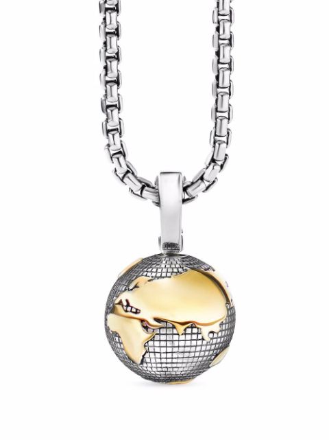 David Yurman Pendente a forma di globo in oro 18kt e argento sterling