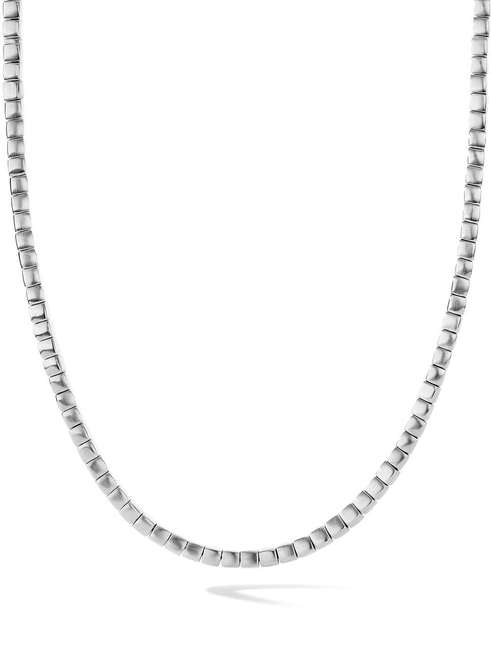 

David Yurman collar con cuentas cuadradas de 4mm - Plateado