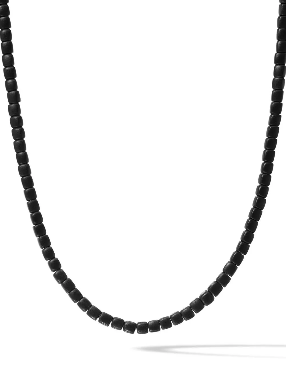 

David Yurman 4mm hex square bead necklace - Black