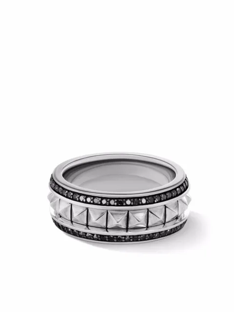 David Yurman anillo Pyramid en plata de ley con diamantes