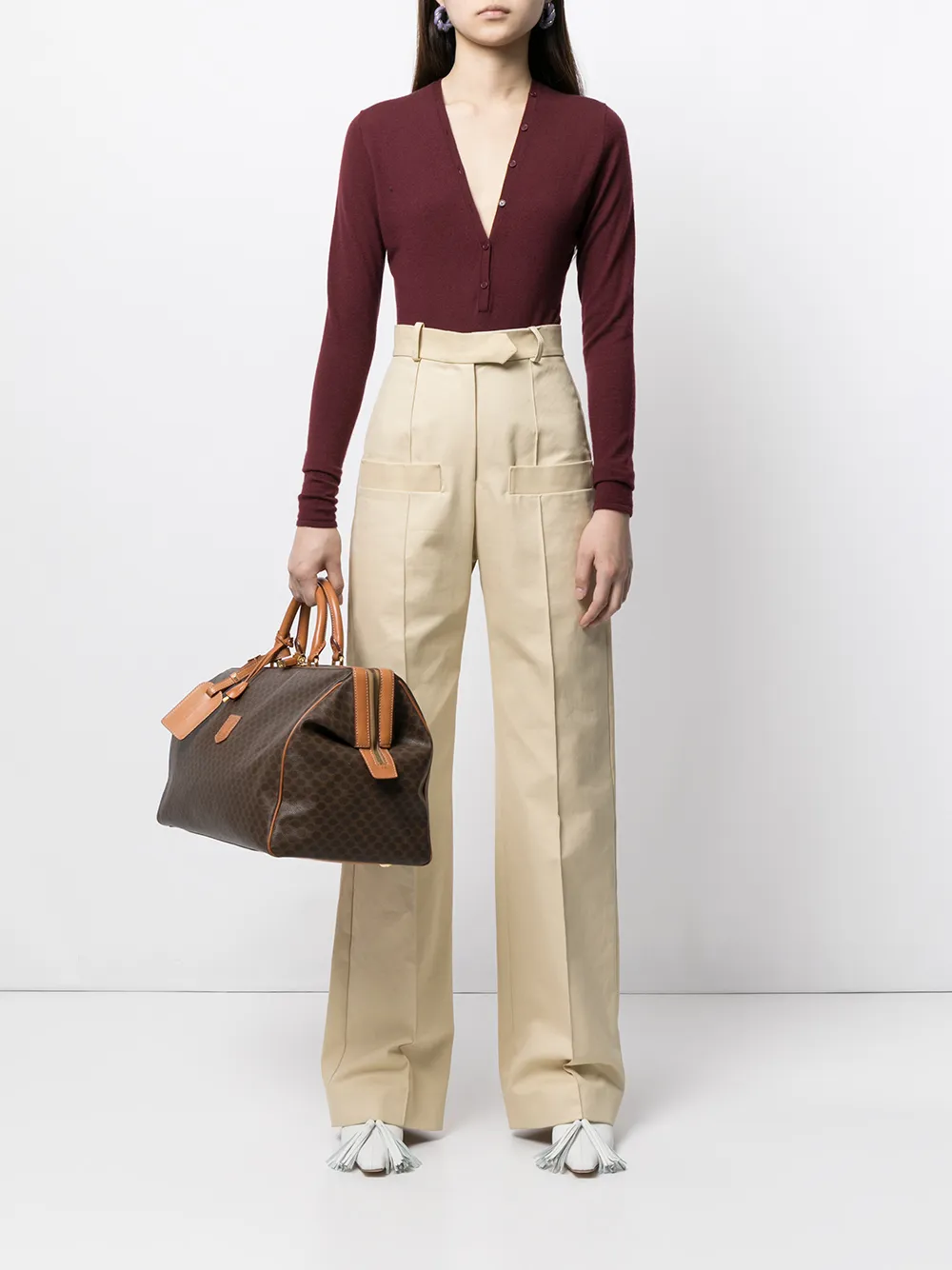 фото Céline pre-owned дорожная сумка-тоут boston с узором macadam