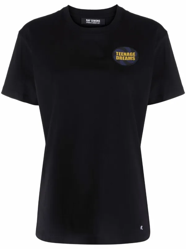 Patch-detail Half-zip T-shirt