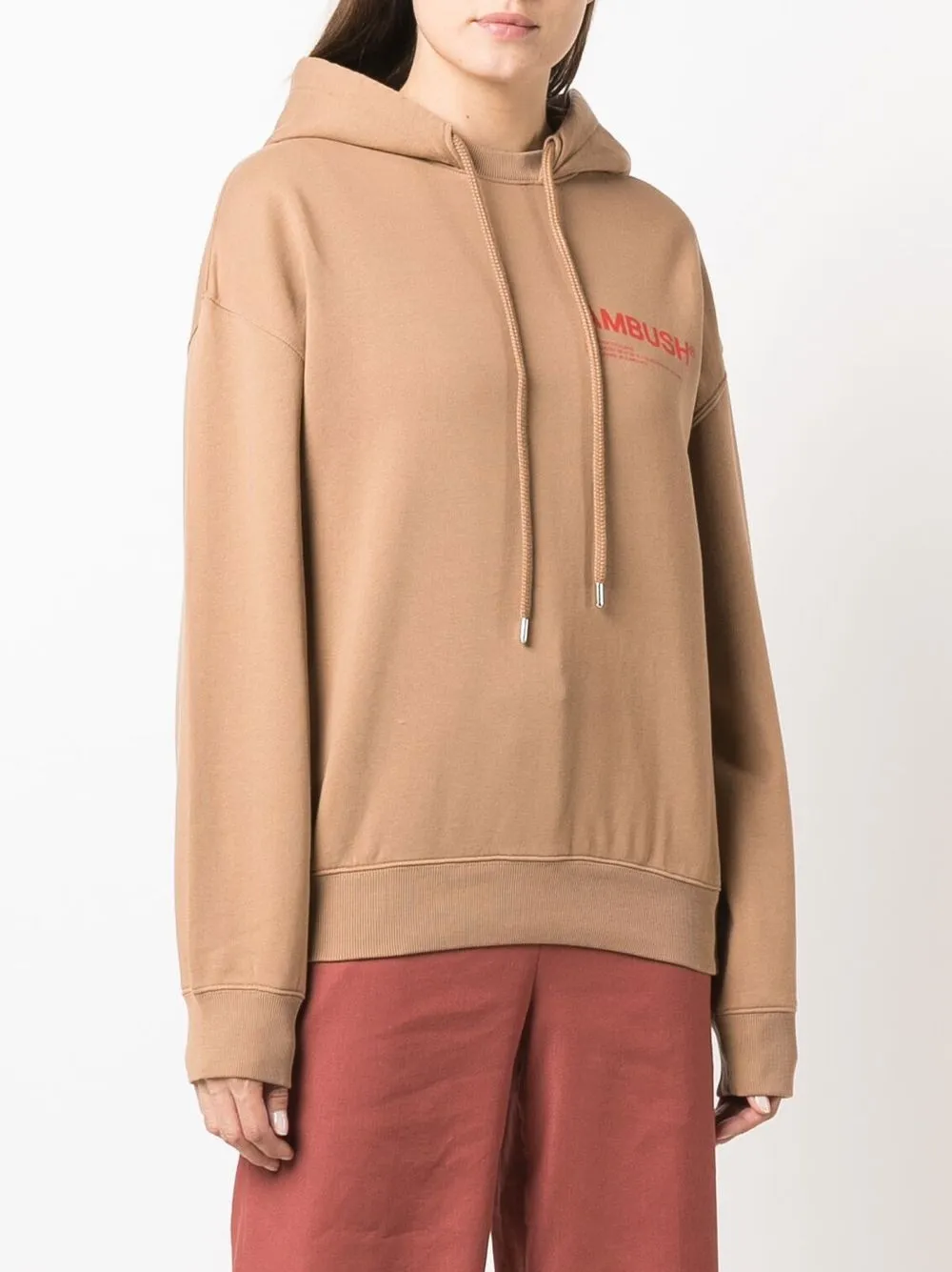  Ambush Hoodie Mit Logo Print   Nude 