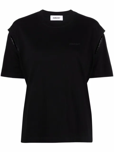 AMBUSH playera con detalles de aberturas