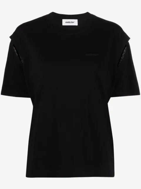 AMBUSH playera con detalles de aberturas