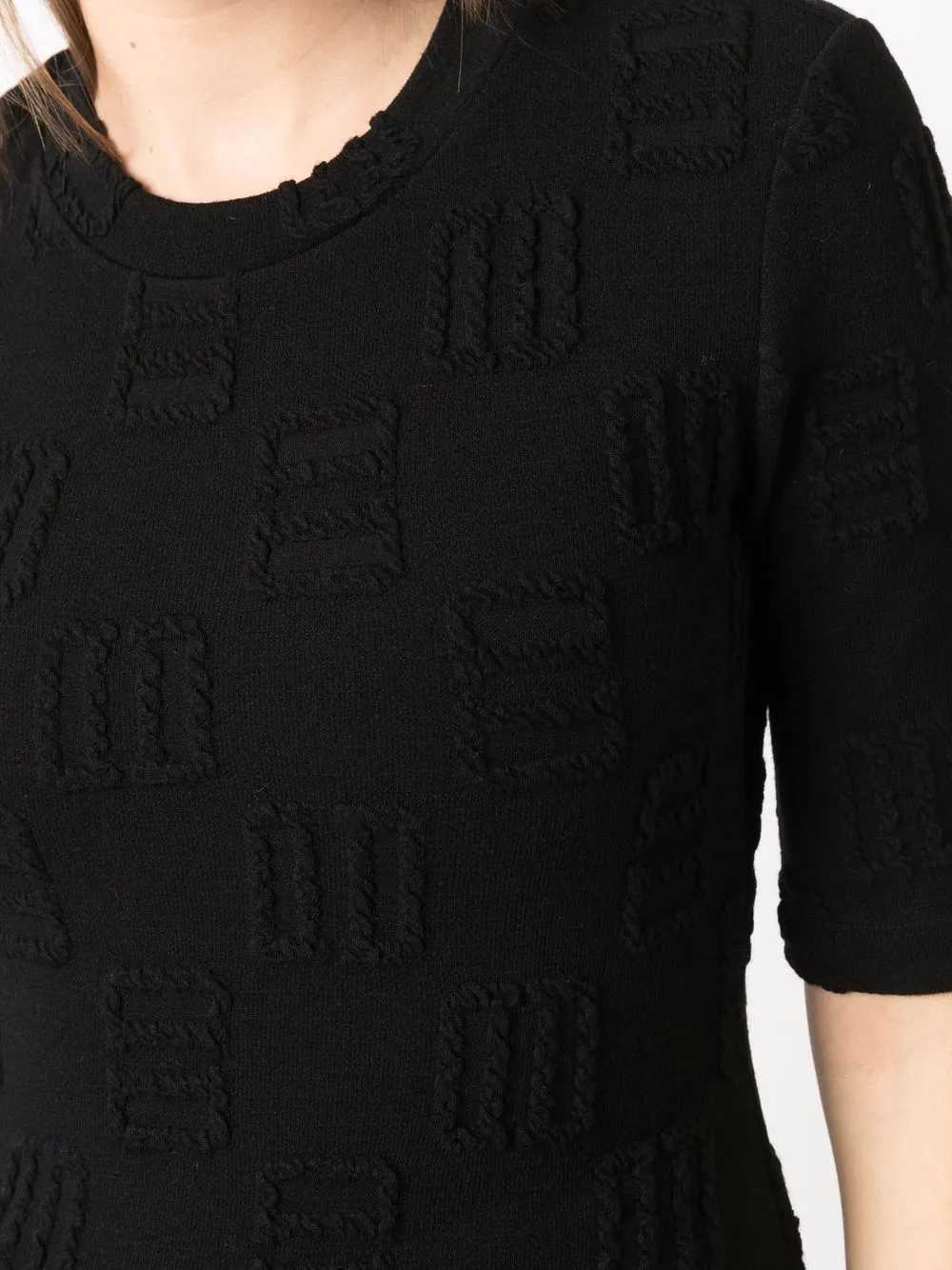 Shop Ambush Monogram-pattern T-shirt In Black