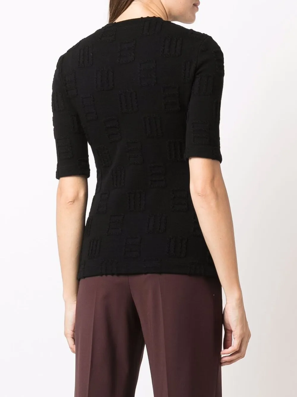 Shop Ambush Monogram-pattern T-shirt In Black