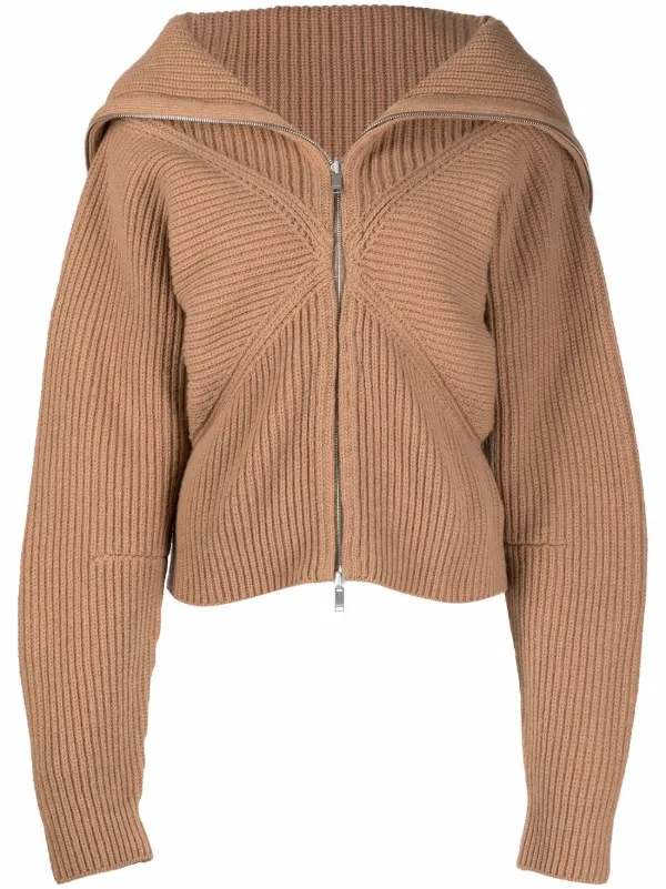 AMBUSH ビッグシルエット ジップアップ カーディガン グレー XXS