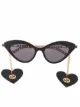Imagem 1 de Gucci Eyewear Óculos de sol gatinho com haste de corrente