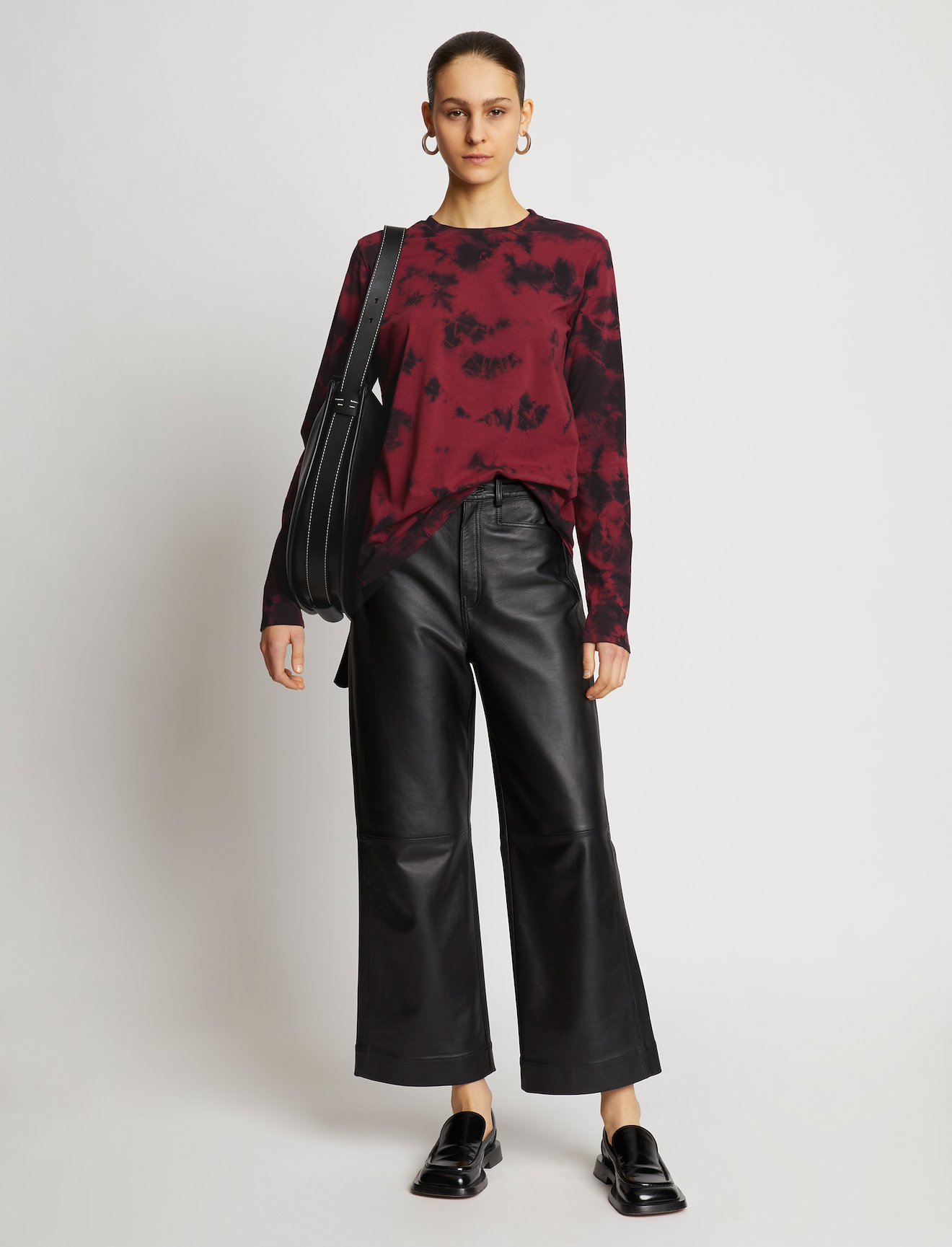 Tie Dye Long Sleeve T-Shirt in red | Proenza Schouler