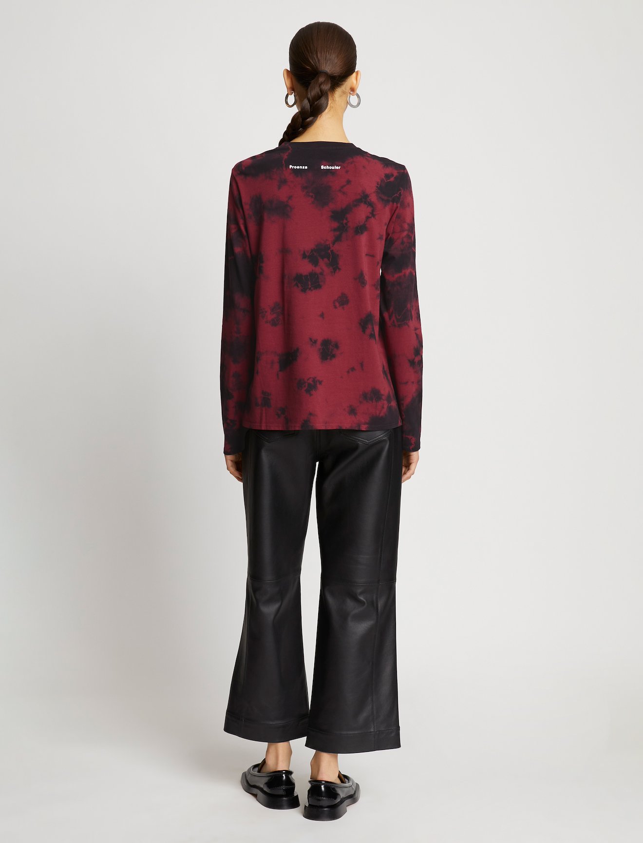 Tie Dye Long Sleeve T-Shirt in red | Proenza Schouler