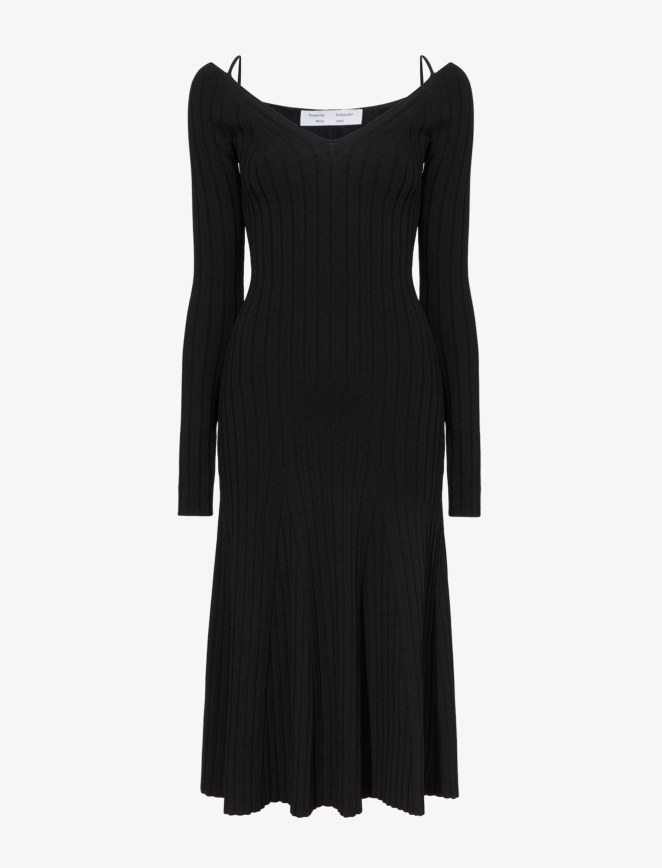 Lightweight Rib Knit V-Neck Dress #4