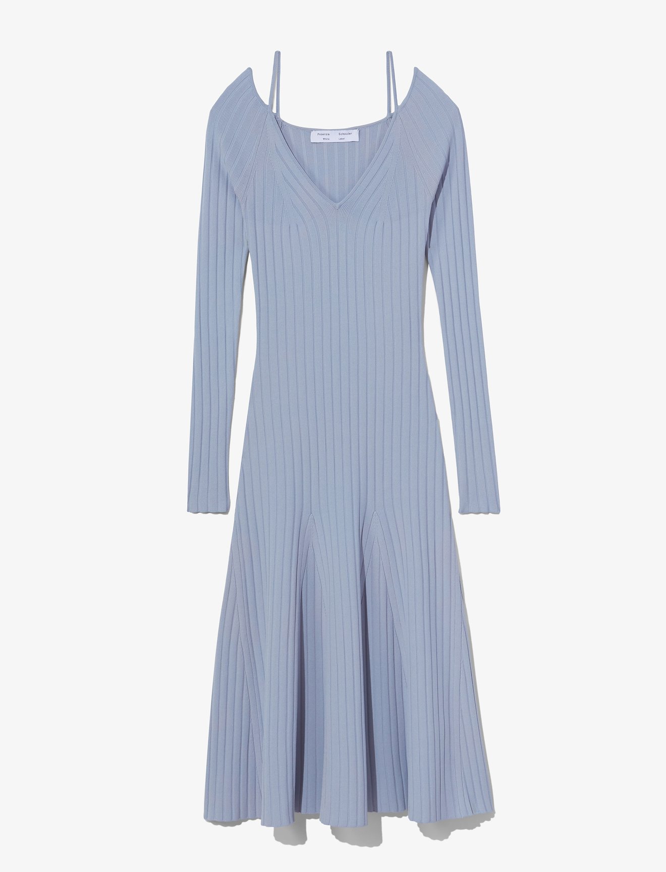 Lightweight Rib Knit V-Neck Dress #4
