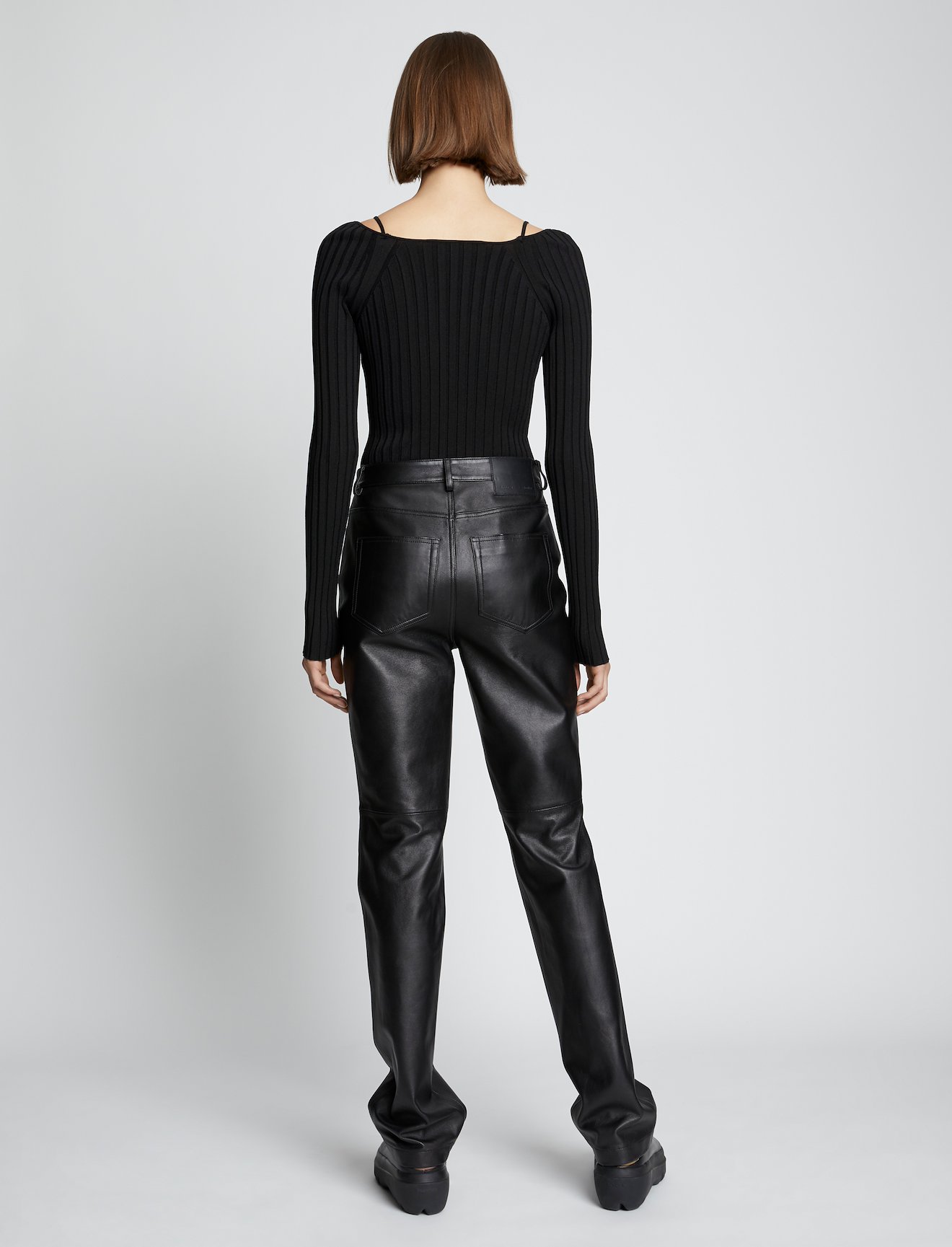 Lightweight Rib Knit V-Neck Top #3