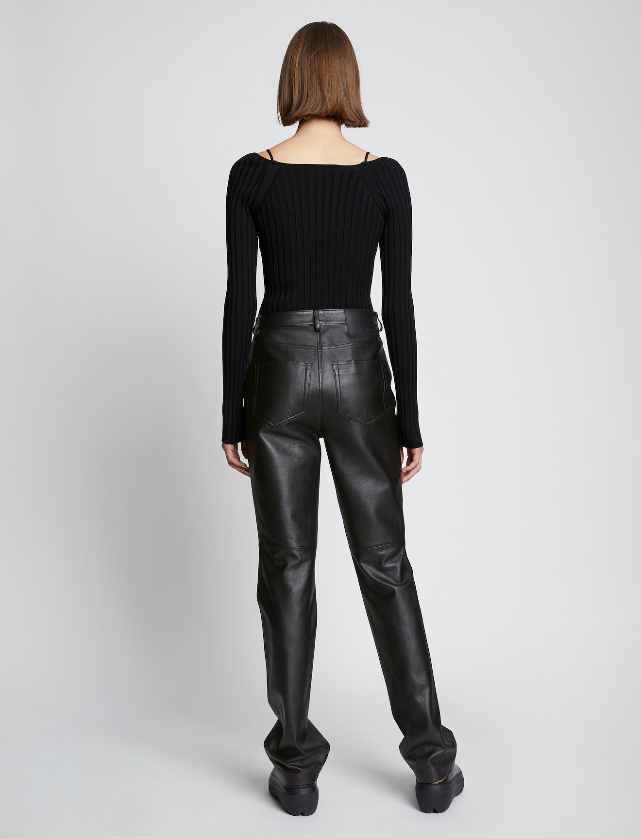 Leather Straight Pants #2