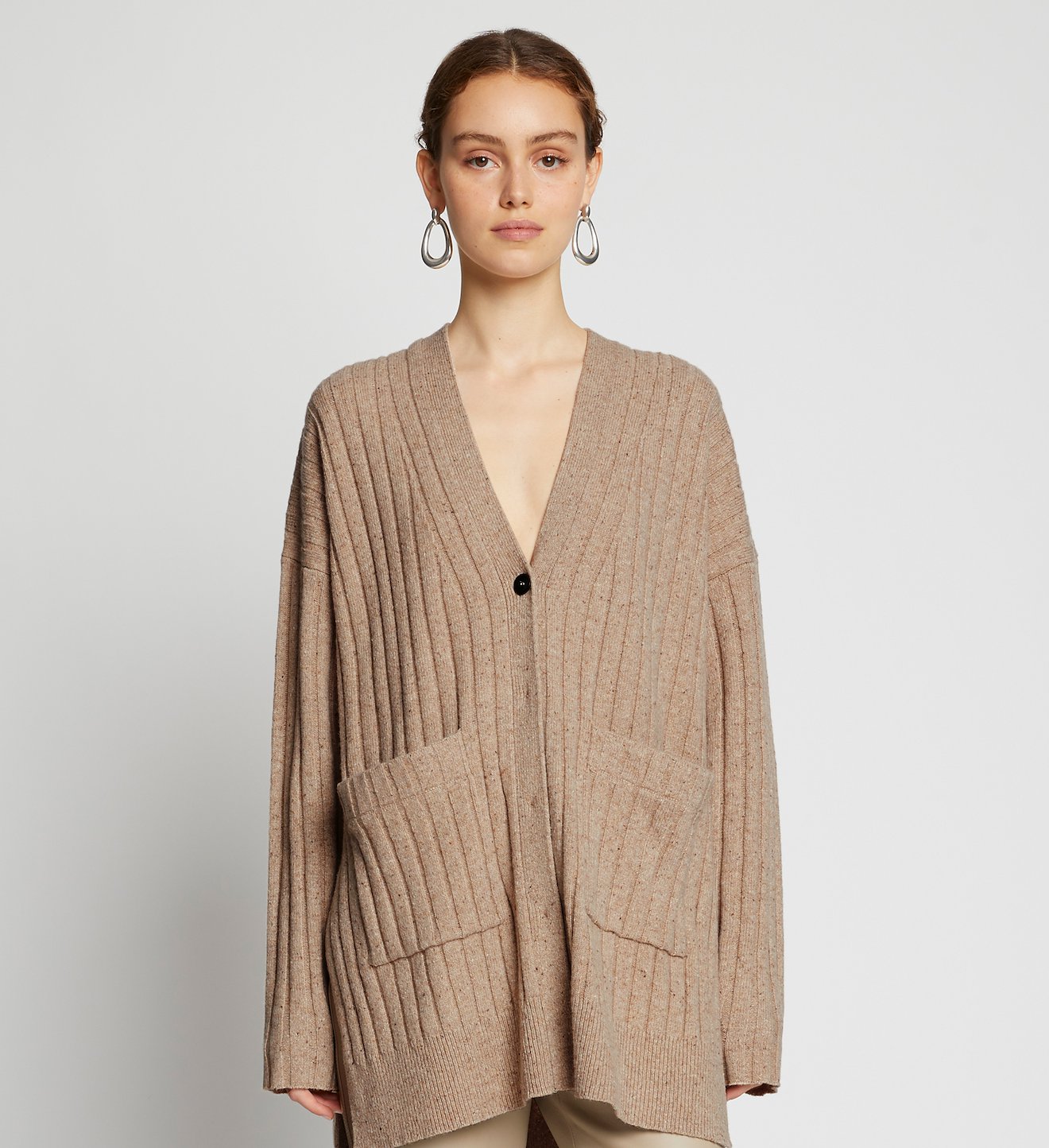 Speckled Wool Oversized Cardigan