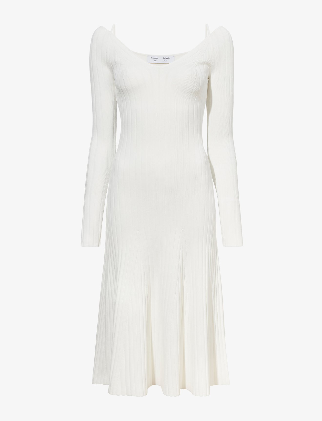 Lightweight Rib Knit V-Neck Dress #4