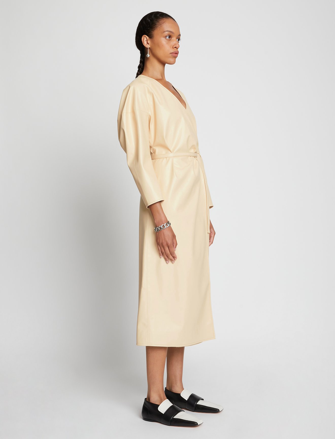 Faux Leather Wrap Dress #1