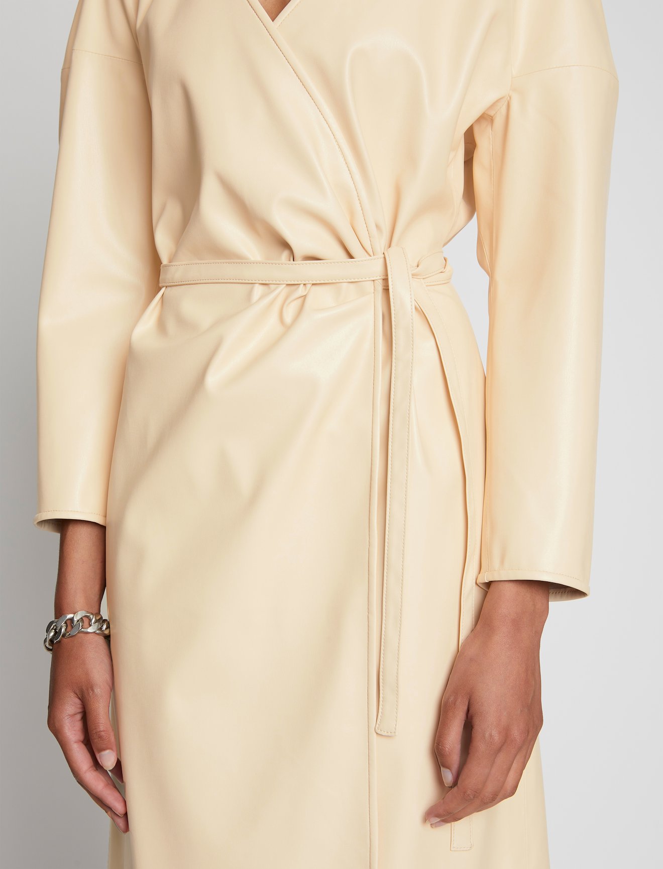 Faux Leather Wrap Dress #3