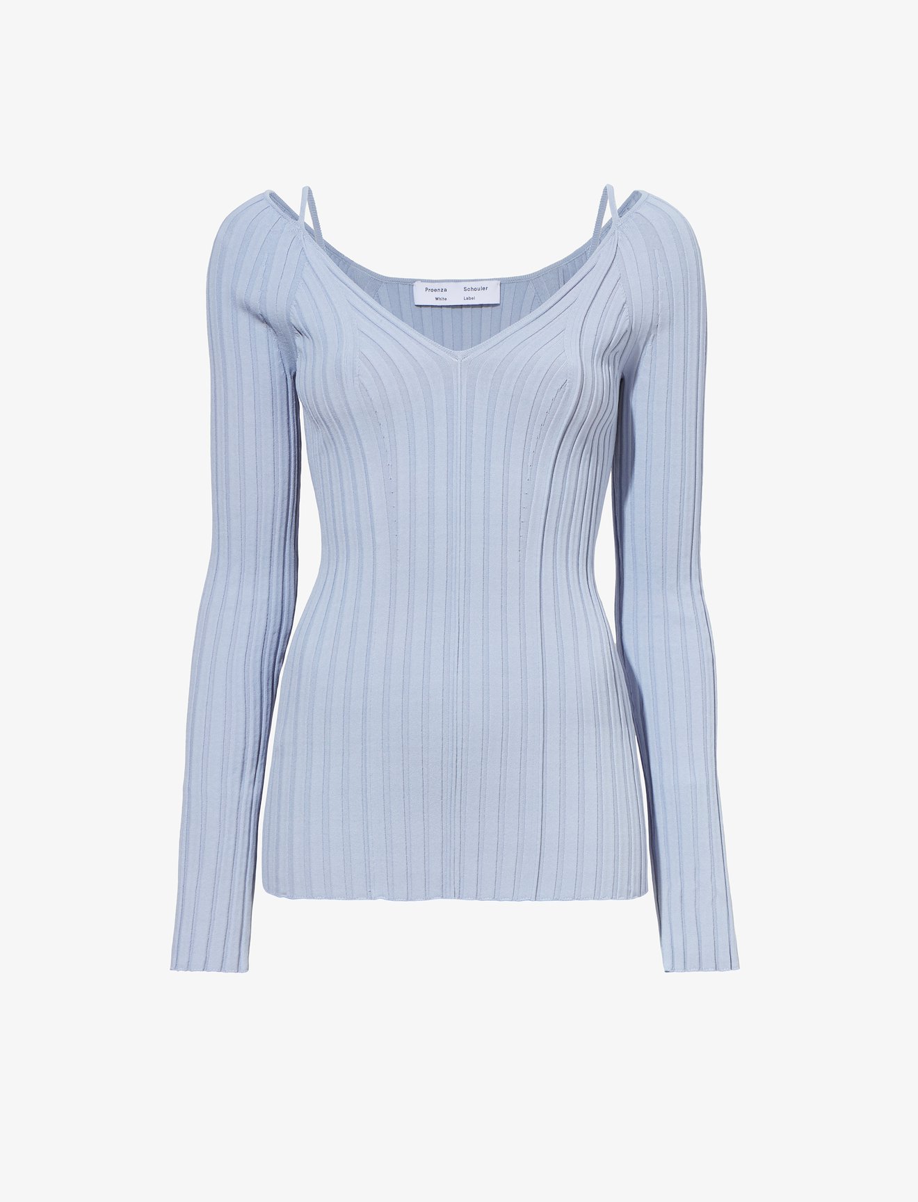 Lightweight Rib Knit V-Neck Top #5