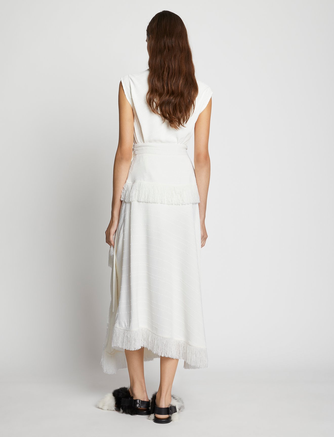 Textured Fringe Crepe Skirt #2