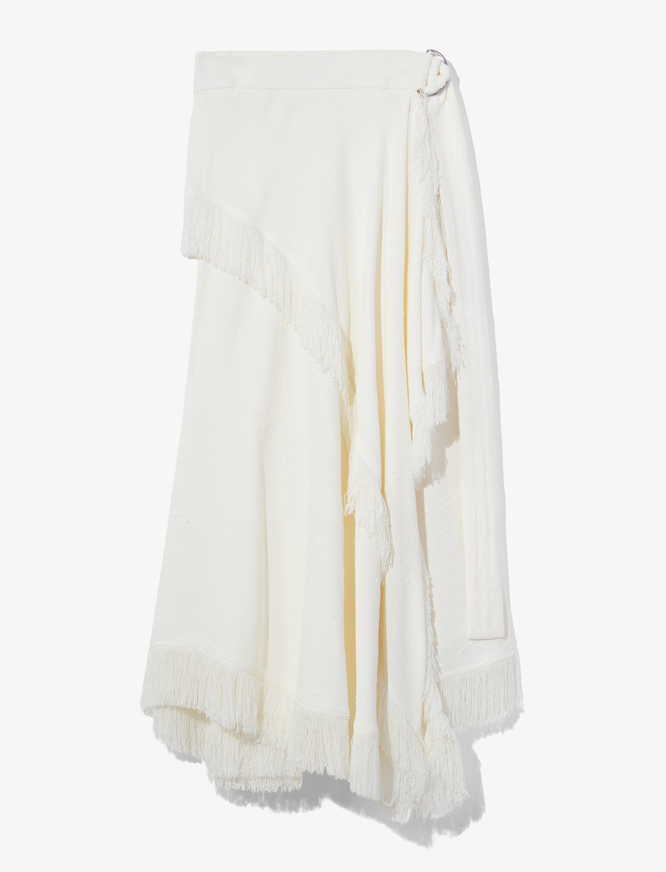 Textured Fringe Crepe Skirt in white | Proenza Schouler