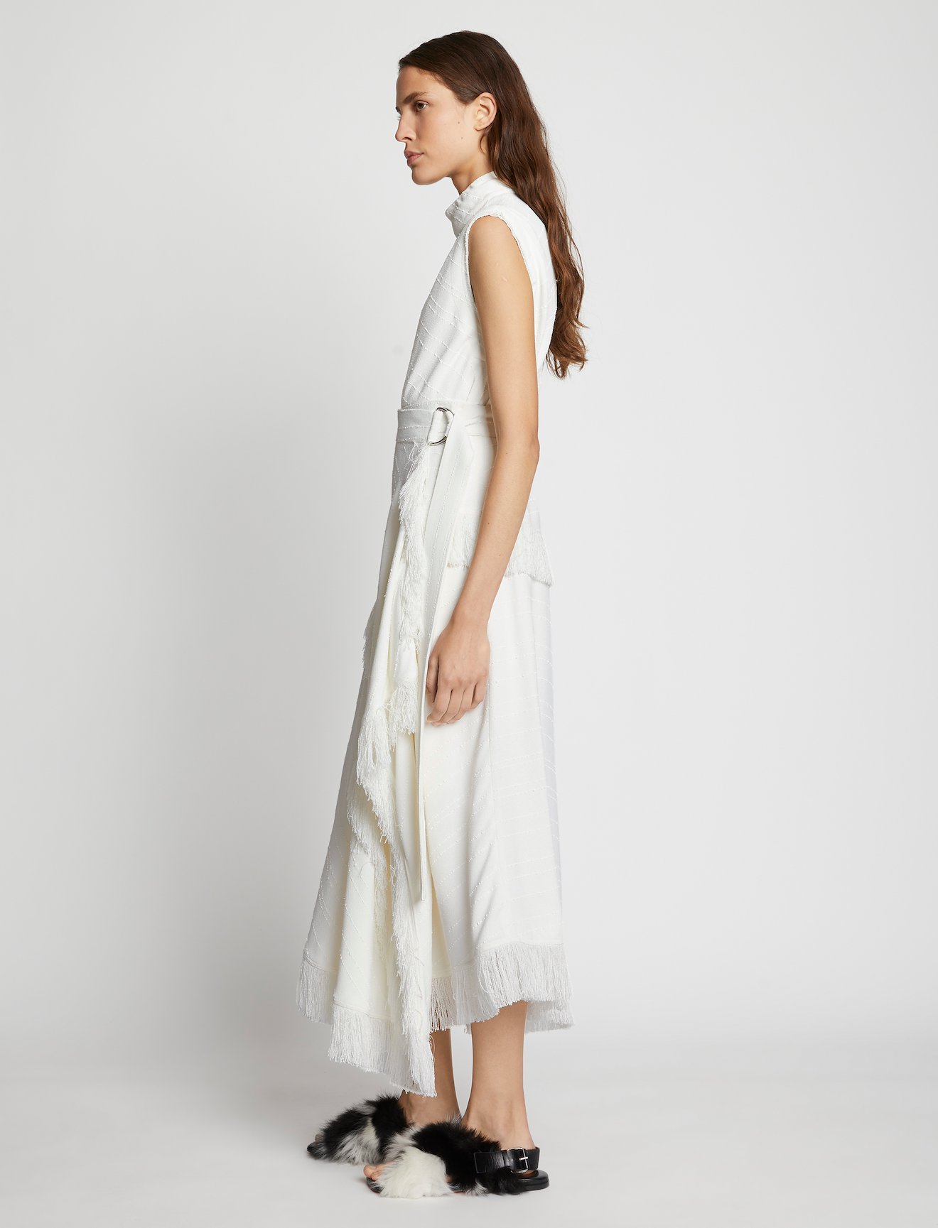 Textured Fringe Crepe Skirt #1