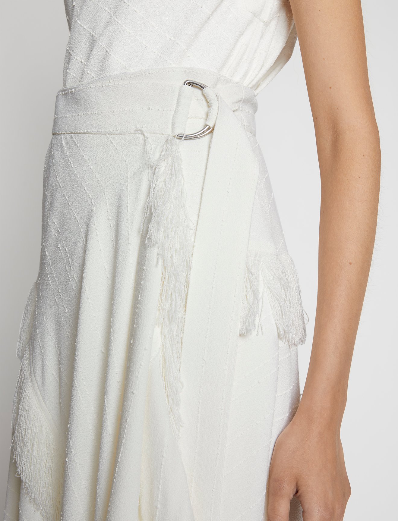 Textured Fringe Crepe Skirt #3