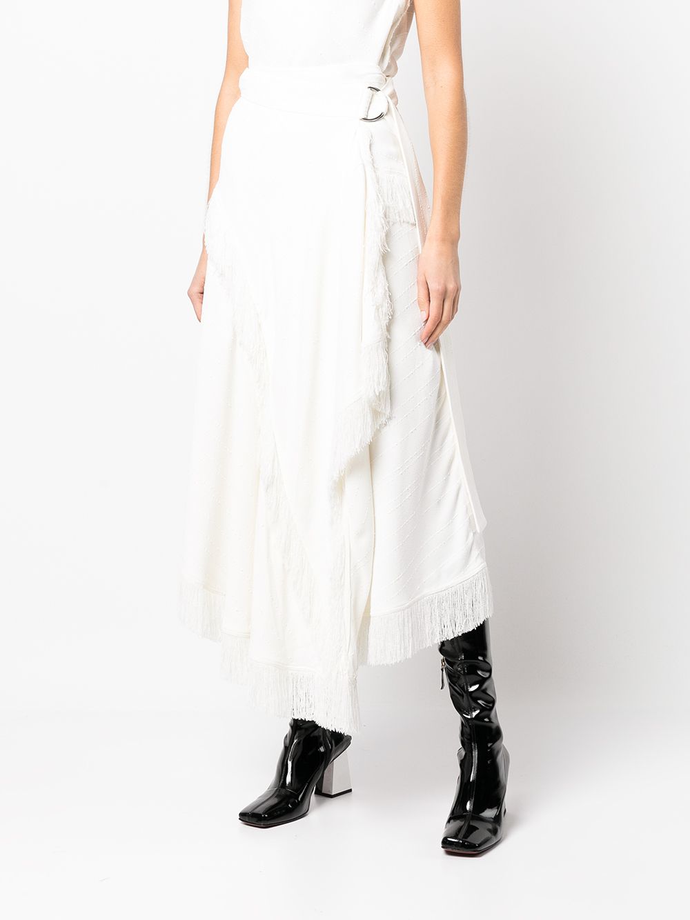 фото Proenza schouler фактурная юбка асимметричного кроя с бахромой