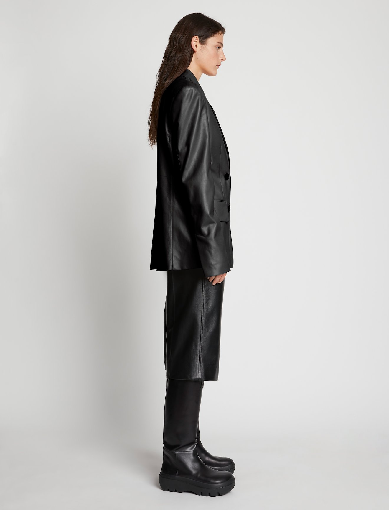 Double Breasted Leather Blazer #2
