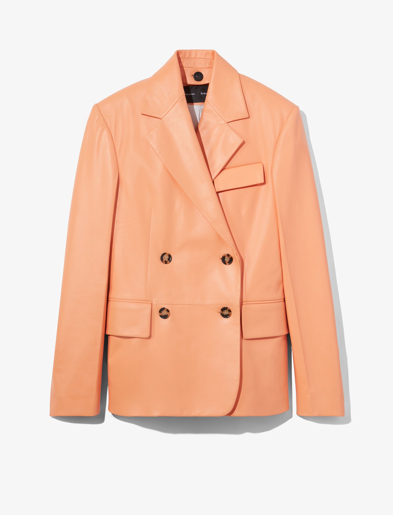Double Breasted Leather Blazer #5