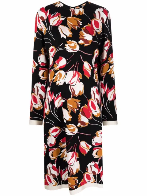 Marni abstract-print long-sleeve dress