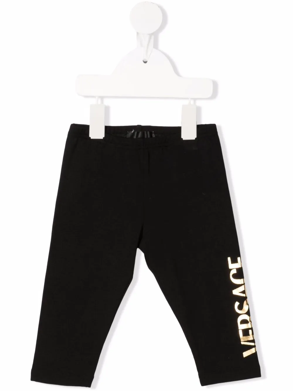 

Versace Kids leggins con logo metalizado - Negro