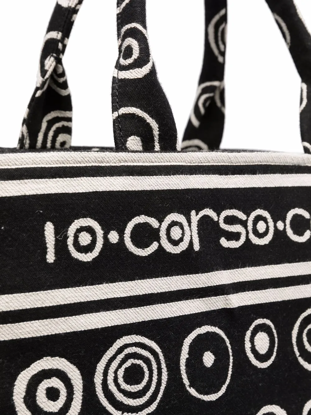 Shop 10 Corso Como Graphic-print Canvas Tote In 黑色