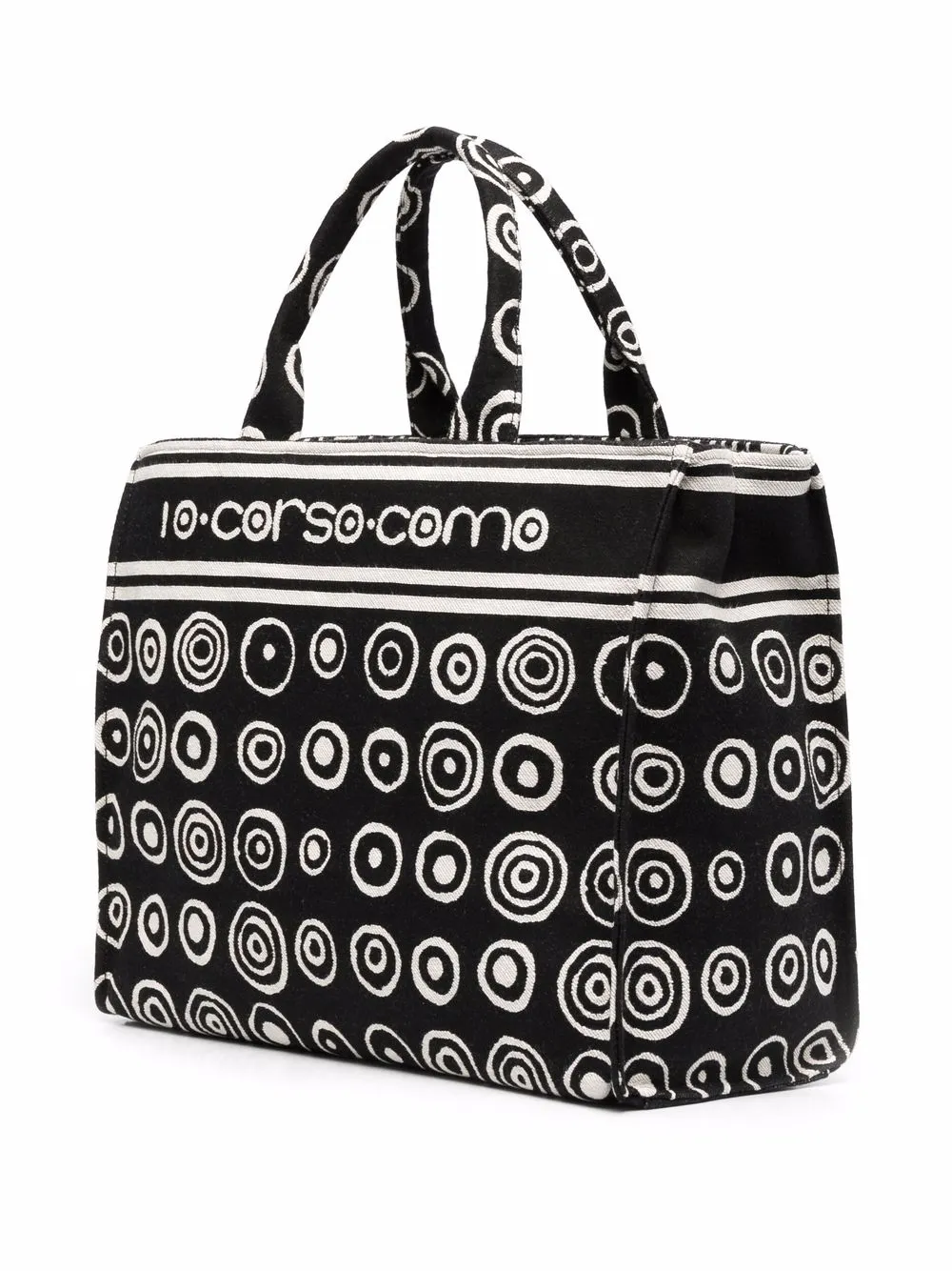 Shop 10 Corso Como Graphic-print Canvas Tote In 黑色