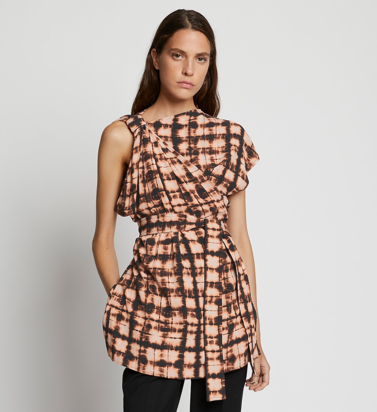 Printed Tie Dye Wrap Top